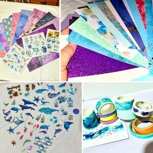 Deep Blue Sea
Destash, Scrapbook, Junk Journal, and Planner supplies